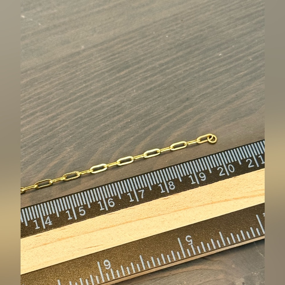 Monica Vinader 18ct gold vermeil sterling silver mini paperclip chain bracelet - Picture 4 of 8